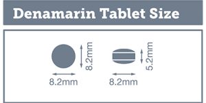 Real size of the Denamarin tablet: 8.2mm and 5.2mm