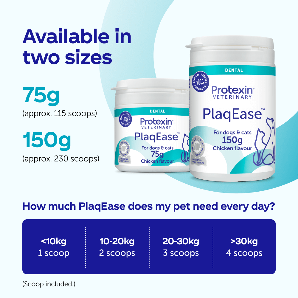PLaqEase is available in 2 sizes: 75g or 175g